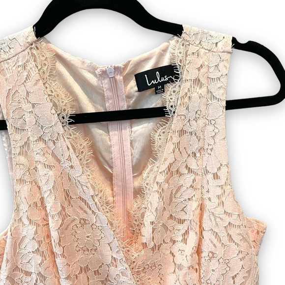 LULUS In This Moment Blush Pink Lace Sleeveless Dress | Bridesmaid | Size Medium - Picture 5 of 11